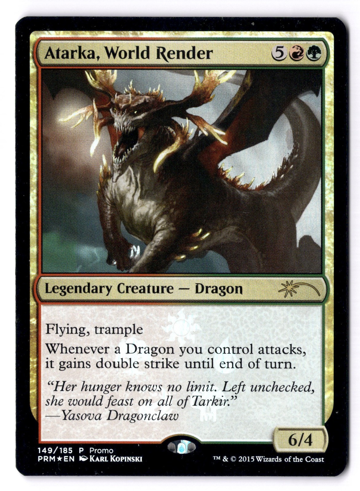 Atarka, World Render MP* PROMO Unique ENGLISH 149/185 mtg -UnltdCards