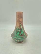 Vintage Bryce Canyon Pottery Vase Southwest Swirl Stoneware Green & Brown Marble