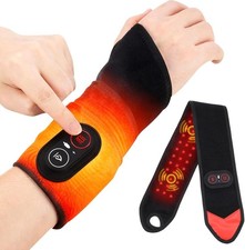 660nm/850nm Red Light Therapy Wrist Massager Brace Heating Vibration Pain Relief