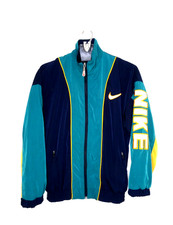 Vintage Nike Track Jacket Mens Size Large Full Zip Green White Tab Swoosh 90s