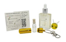Bee Revival Kit - Keyring, Glass Inner Bottle, High Grade Cork Stopper, Top Up