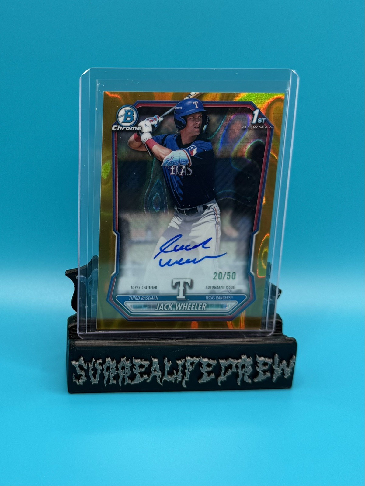 2026 Bowman Jack Wheeler 1st Chrome Gold Lava Auto /50 #CPA-JWH Rangers