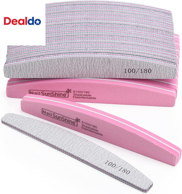 35 Count 100/180 Grit Nail Files and Buffers Kit, Reusable Sanding Buffing Block