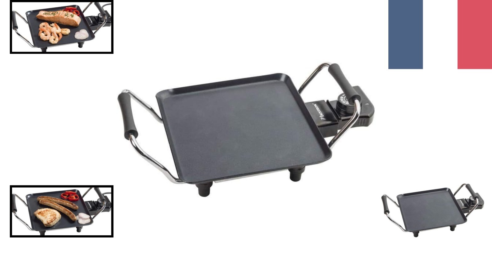 Plancha électrique Bestron 1000W gril de table anti-adhésif noir pour 2 personnes