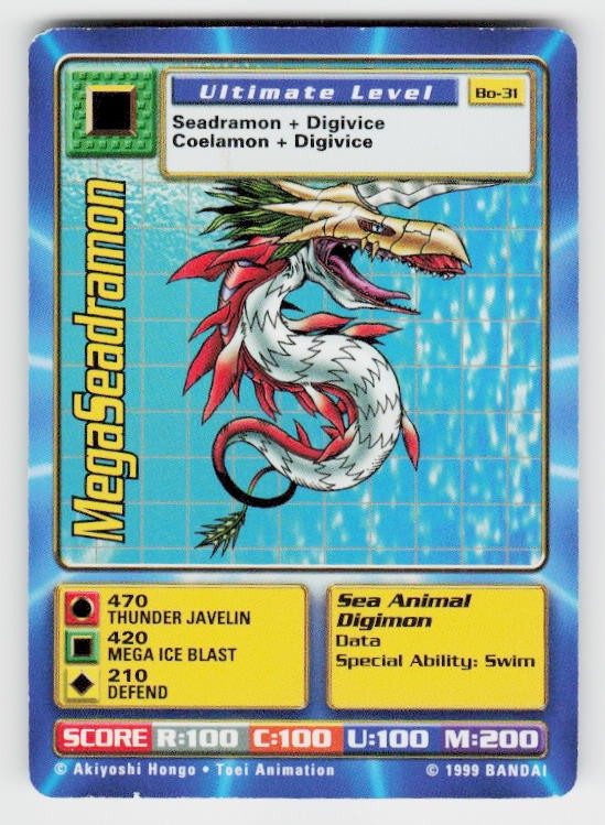1999 Digimon TCG #Bo-31 MegaSeadramon