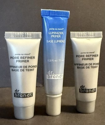  Dr. Brandt Pores No More Pore Refiner Primer Travel Bundle  New Great Gift  