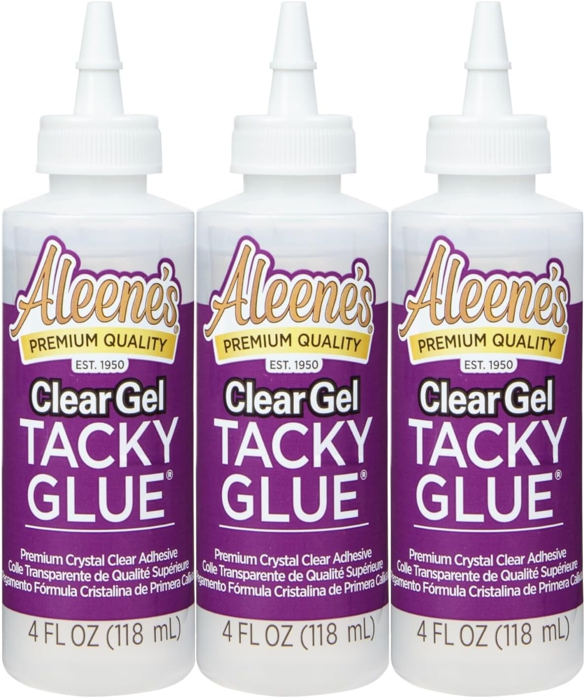 Aleene's Clear Gel Tacky Glue for Crafts, Nontoxic, Applies and Dries Clear, 4 f