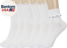 Ruffle Socks Women - Turn-Cuff Frilly Sock - Lightweight Cotton Sock - Athletic