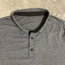 Lululemon Evolution Polo Shirt Men's Small Blue Short Sleeve Active Gym Logo