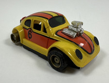 Tyco HO VW Drag Bug Orange Yellow Black Slot Car Tested Running