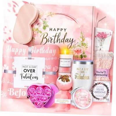  15PCS Birthday Gifts for Women-Self Care Package Get Well Soon Gifts, Pink