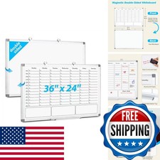 ONAVIA Weekly Calendar Whiteboard Dry Erase Board 36 x 24