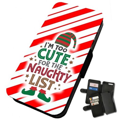 Bedruckte Flip Handyhülle für iPhone zu süß für die freche Liste Weihnachtsmann lustig