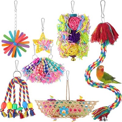 Bunte Vogelspielzeug-Set 6 Packungen für Sittiche & Nymphensittiche