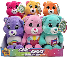 2025 Care Bears Fun Size 9 SPARKLE PLUSH Lot Of 6 Brand New with Display