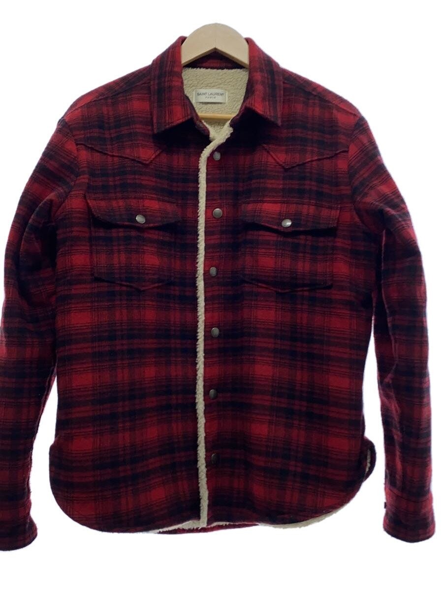 SAINT LAURENT Boa camicia giacca rossa S usata