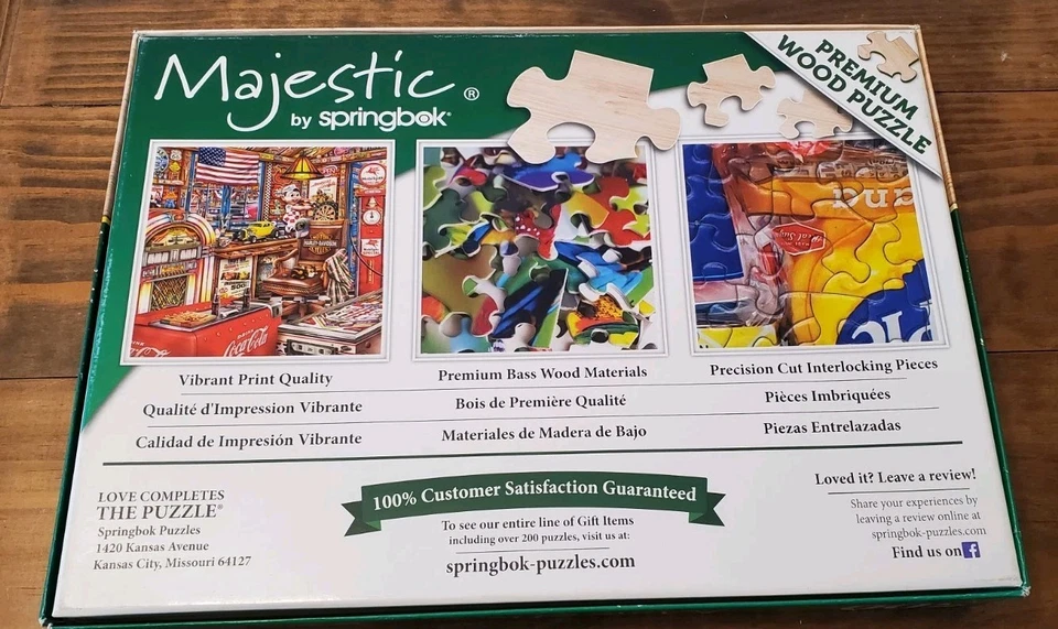 Majestic by Springbok Man Cave 500 Piece Wood Wooden Jigsaw Puzzle Harley Coke - Image 2 of 4