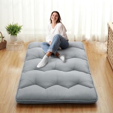 3" Japanese Floor Futon - Portable Roll-Up Mattress for Lounging, Camping Twin