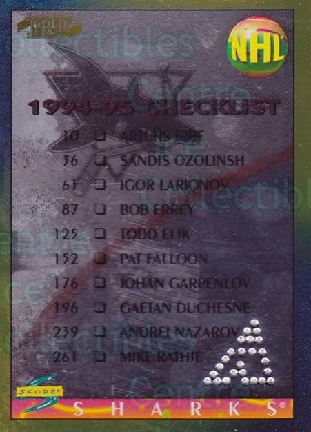 1994-95 Score Gold Punched Winners #273 Checklist