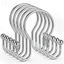 Shower Curtain Hooks, 12 Pcs Shower Curtain Rings, Stainless Steel Shower Curtai