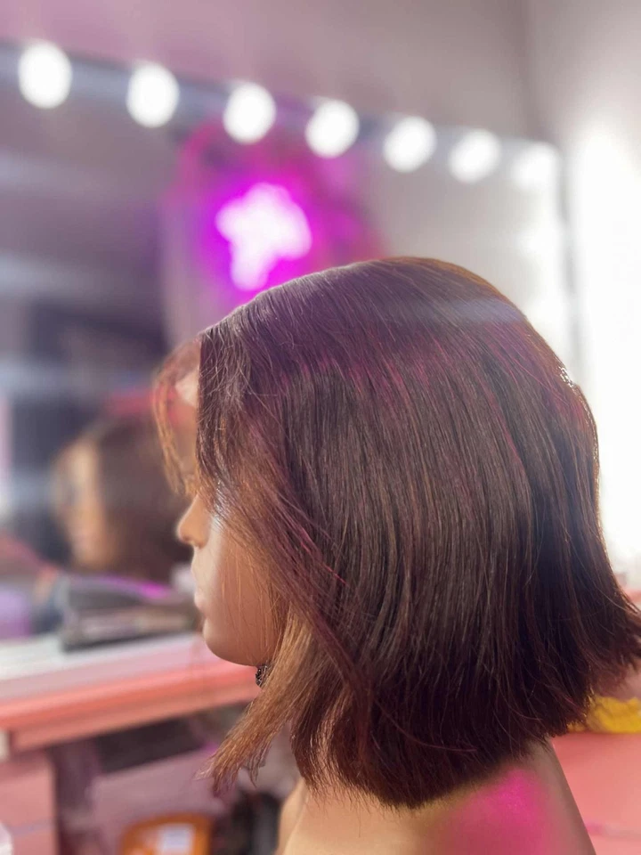 Short Bob Human Hair Wig 10 Inch - Image 4 of 4