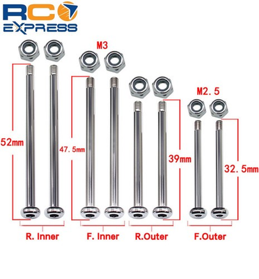 #ad Hot Racing Traxxas EHD 2wd Hardened Steel Hinge Pin Set 8 HTE1568 $12.85