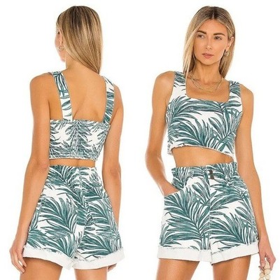 NWT Show Me Your Mumu 2pc Set Mamba Top & Emilia Shorts Oasis Palm Print Small
