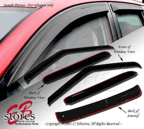 For Acura Integra 94-01 2-Door Vent Visor Shades – Dark Smoke Acrylic, 3-Piece Set (Outside Mount Sunroof Type 2)