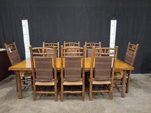 VINTAGE OLD HICKORY SHELBYVILLE DINING ROOM SET 8 CHAIRS RUSTIC LODGE FURNITURE
