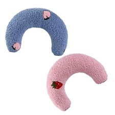 2 Pcs -shaped Pillow Cat Plush Neck for Sleeping Bed Support