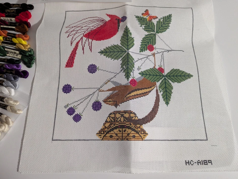 HP Needlepoint 13ct Meredith /CHARLEY HARPER A GOOD WORLD + 23 DMC Floss-HC-A189 - Image 3 of 4