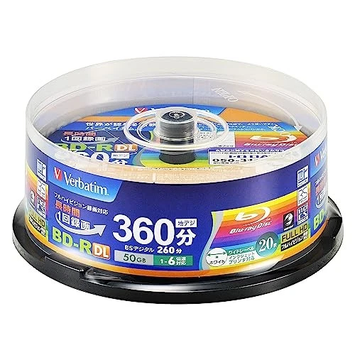 Verbatim BD-R DL 50GB 20 Pack Blu-ray Disc 1-6x White Printable Japan R810