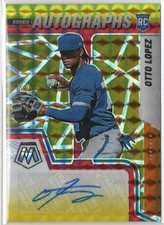 Otto Lopez 2022 Mosaic Rookie Autograph Red and Yellow Fusion Choice #'d/88 AUTO
