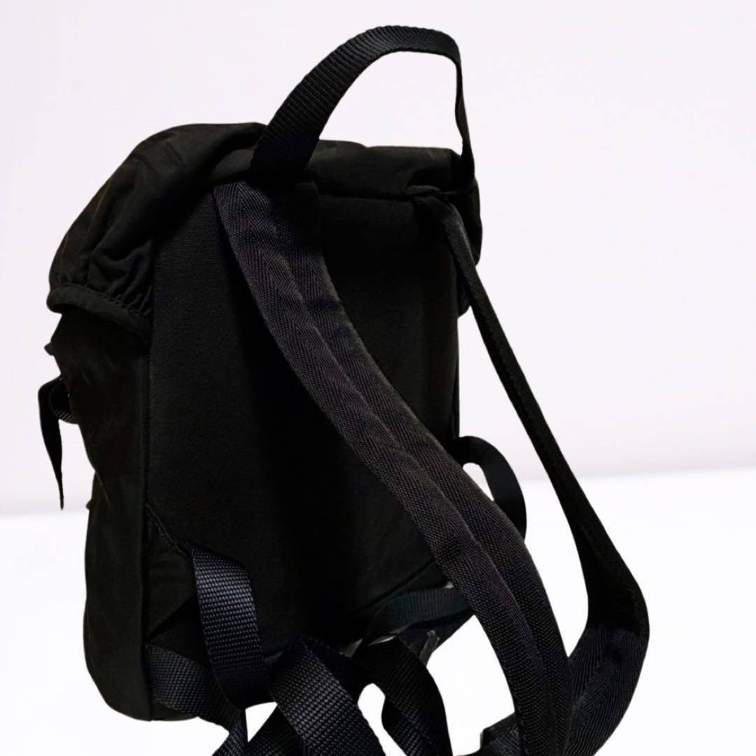 PRADA Backpack Triangle Logo Triangle Plate Black Nylon Men s Women s Unisex f thumbnail 4