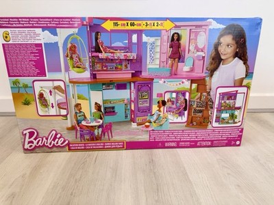 Barbie Malibu Ferienhaus, 2-stöckig komplett möbliert, klappbar und lagern, HcD50