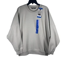 Tuff Athletics Crewneck Sweatshirt Women's Large Beige Athletic Fit LS NEW