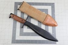 US Army USMC Marine WWI WWII Plumb M-1917 Bolo Fighting Knife & Sheath Vtg Rare