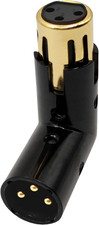 Right Angle XLR Male to Female Adapter Adjustable 3-PIN XLR 90 Degree Connector