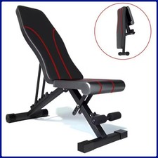 Image of Adjustable Sit Up Weight Bench Foldable Strength Training Flat Incline Decline