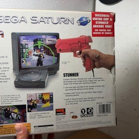 Virtua Cop 1 Or 2 Sega Saturn, 1995 Complete Big Box With Stun Gun Controller