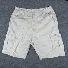 Wrangler Cargo Shorts Mens Size 34 Beige Cotton Relaxed Fit Classic Utility