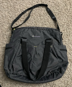 Sherpani Tote/Diaper Bag Dark Gray Crossbody Strap/Handles 18.5x17.5x5.5" *Stain