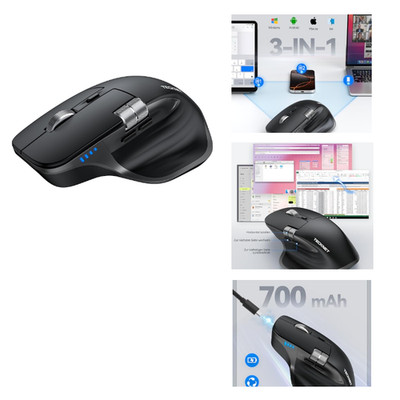 TECKNET Bluetooth Maus 2,4G 7 Tasten Seitliches Rad Wiederaufl