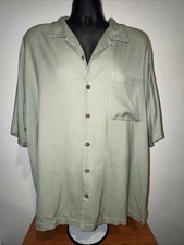 Tommy Bahama Men  s Silk Shirt Size Extra Large Green