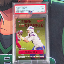 Panini 2021 Prestige Time Stamped Josh Allen Bills Xtra Points Red /299 PSA 6