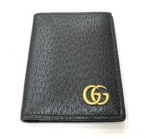 Porte cartes de visite GUCCI GG Marmont IC étui BlackxGold accessoires pour femmes