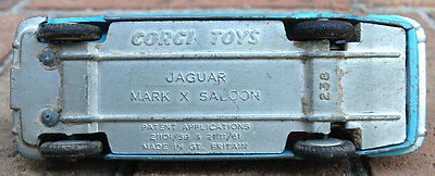 1961 1962 JAGUAR MARK X SALOON TOY CAR by CORGI TOYS, # 238, GREAT