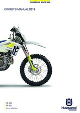 Husqvarna Owners Manual Book Guide 2019 FE 450 EU, AU & 2019 FE 501 EU, AU