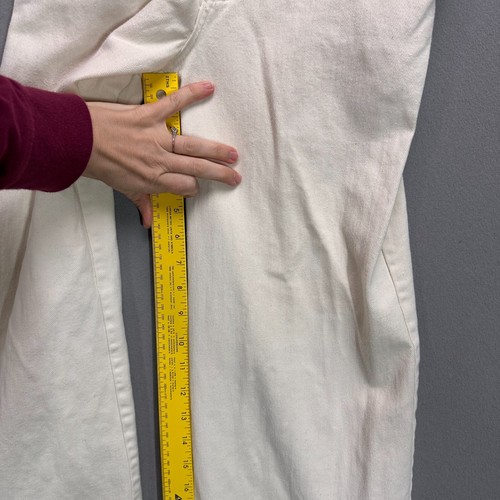 VTG 70s Bell Bottom Wide Leg Pants Flare Sears 24" Waist Solid Off White Sailor - Picture 13 of 21