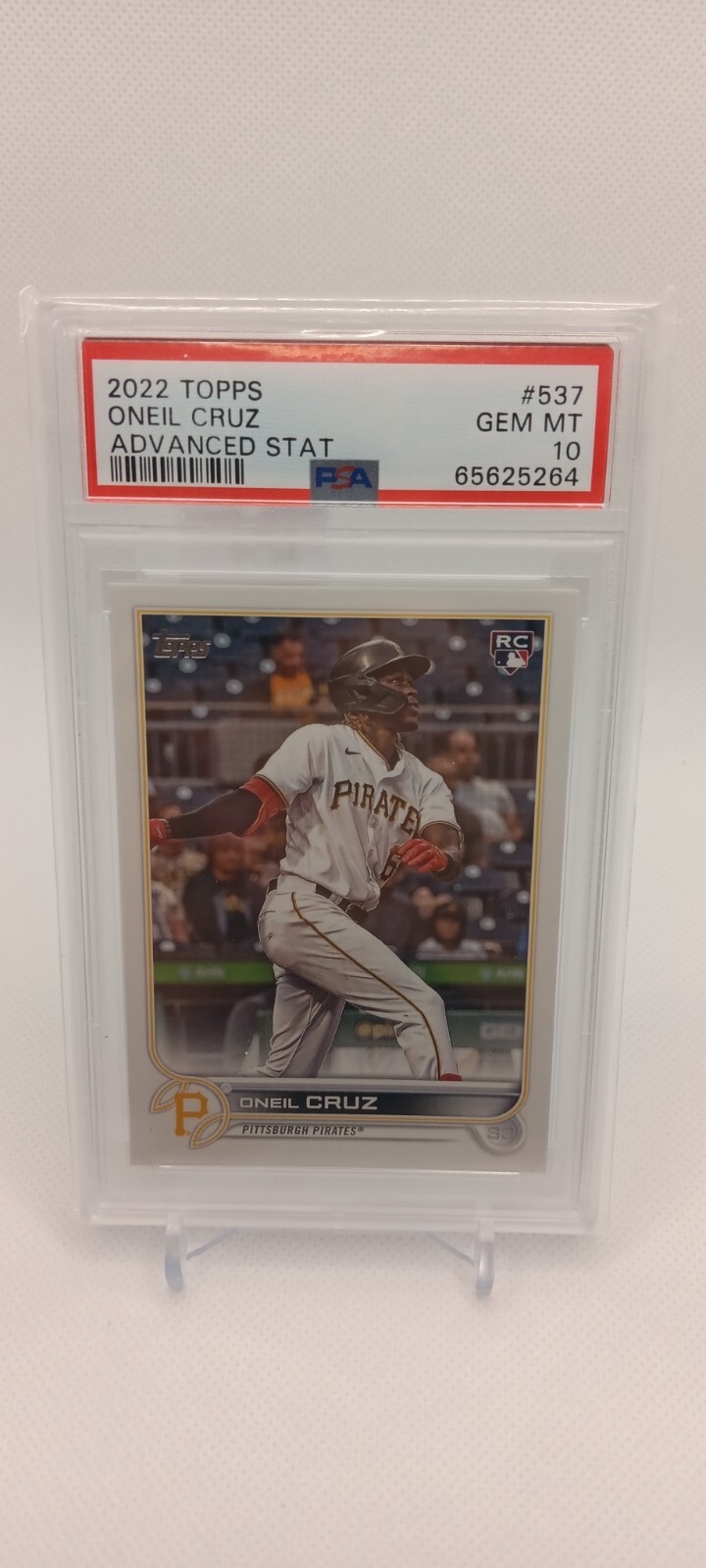 2022 Topps Series 2 - Advanced Stats Back #537 Oneil Cruz /300 (RC) PSA 10